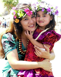 Ipolani and daughter Moanike'ala Fiafia